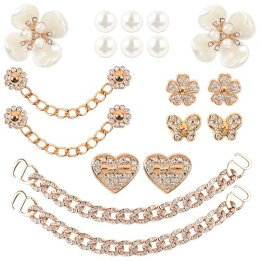 

18 шт. блестящие подвески для обуви с блестящей цепочкой, подвески для обуви, аксессуары для женщин, сабо с жемчужным цветком, украшение для обуви со стразами и кристаллами S