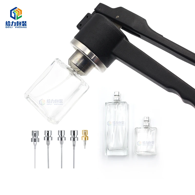 

The Original GL Luxury Perfume Spray Bottle Manual Vial Crimper Sealing Capping Machine for 13mm 15mm 20mm Aluminum Cover