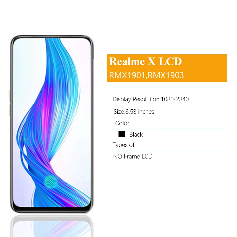 AMOLED Original For Realme X RMX1901,RMX1903 LCD Display Touch Screen Digitizer For Realme X LCD Display Replacement