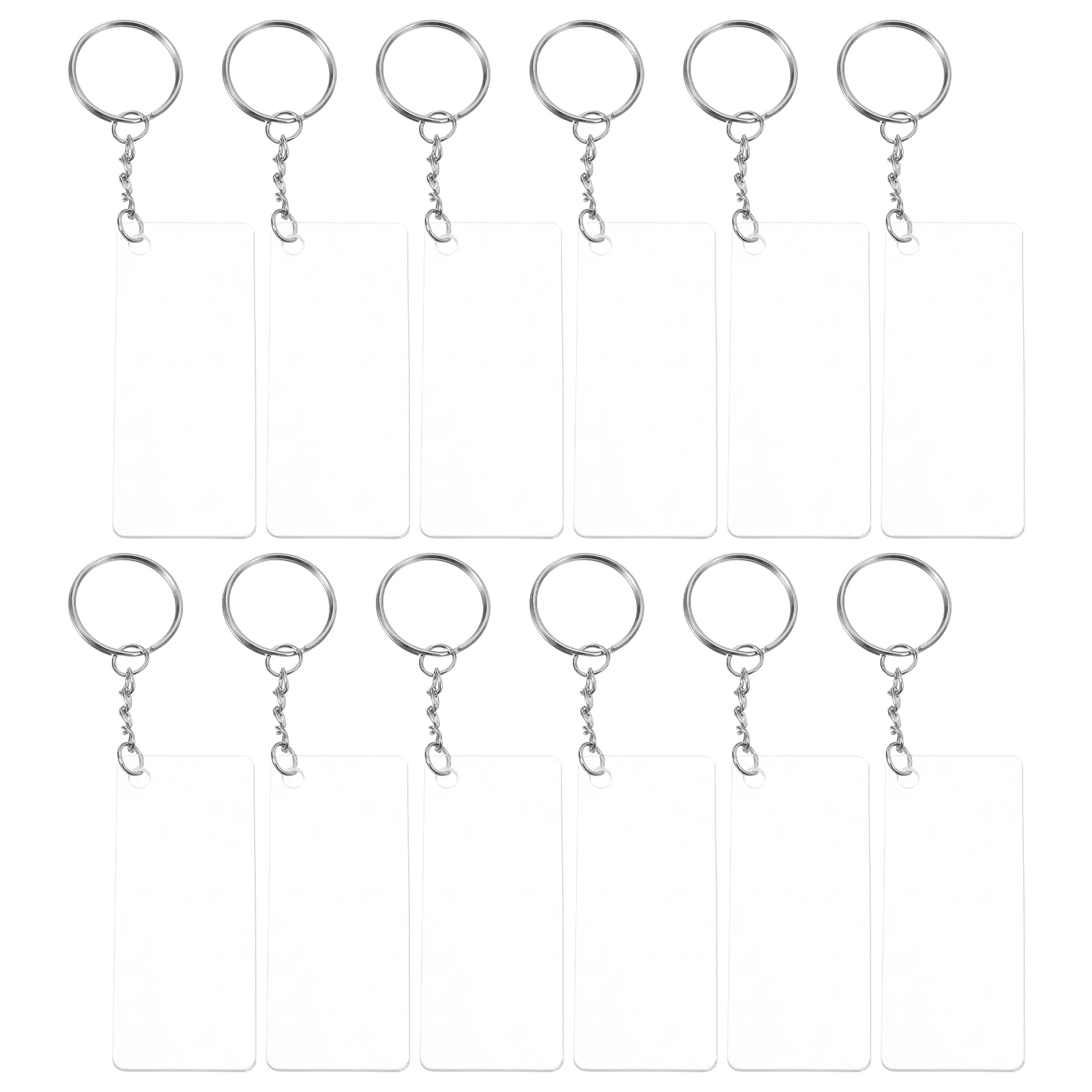 

30 set Key Chain DIY Kit Decorative Blanks Circular Rectangle Pendant Portable Multi-Function Key Pendant Craft Supplies