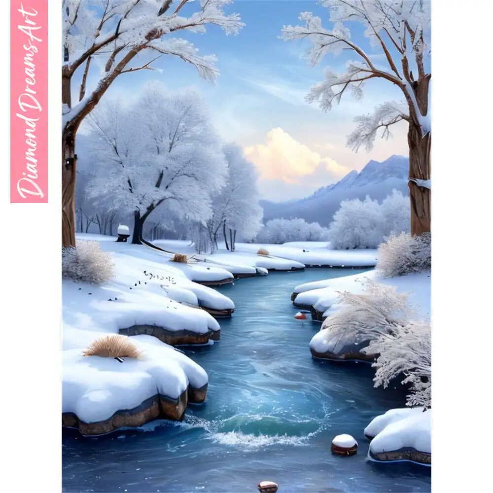 

Diamond Mosaic Nature Scenery 5D Full Drill Diamond Painting River Full Set Rhinestone Pictures,frameless