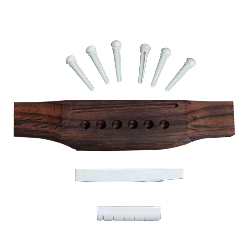 

6 String Guitar Accessories Saddle Replacement Acoustic Bridge Pin Nut Pins Bone