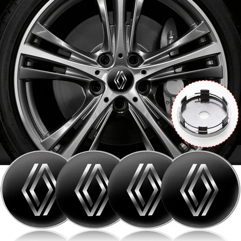 

4pcs 60mm Car Wheel Center Hub Cap Rim Cover Emblem Stickers For Renault Megane 2 3 4 Twingo Clio Talisman Captur Trafic Kwid RS