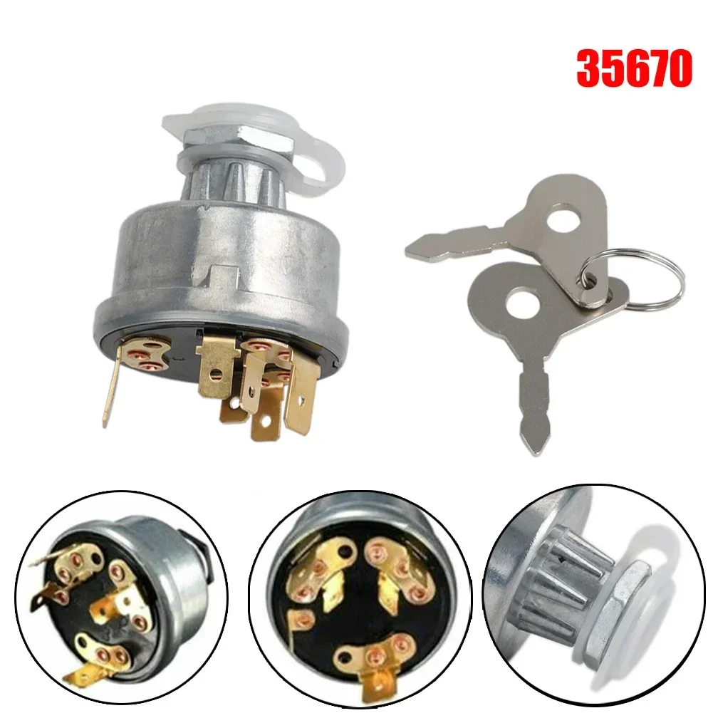

Switch Tractor Accessories Durability For Lucas 128SA 35670 Tractor Ignition Switch Keys Metal 12V/24V 150g 1pc Ignition