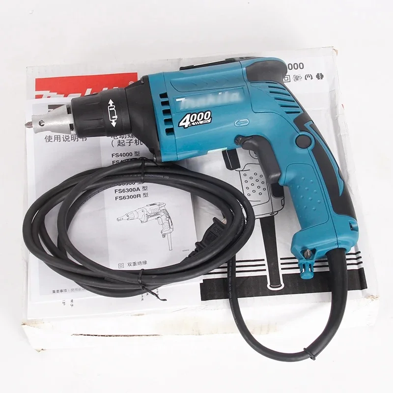 Destornillador eléctrico para paneles de yeso con cable único Makitas FS4000 de 6 amperios y 1/4 pulgadas Destornillador para paneles de yeso de velocidad variable 0-4000 RPM