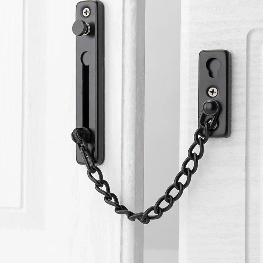 ALLGOOD Door Chain Lock Stainless Steel Security Chain Guard Spring Anti Theft Press Heavy Duty Slide Catch Latch Screw Guard Ac