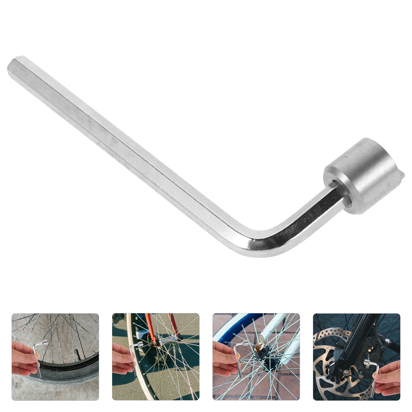

L-Shaped Multifunction Bike Wrench Portable Metal Axle Repair Tool For Crankset Bolts Outdoor Cycling Chain Breaker Household