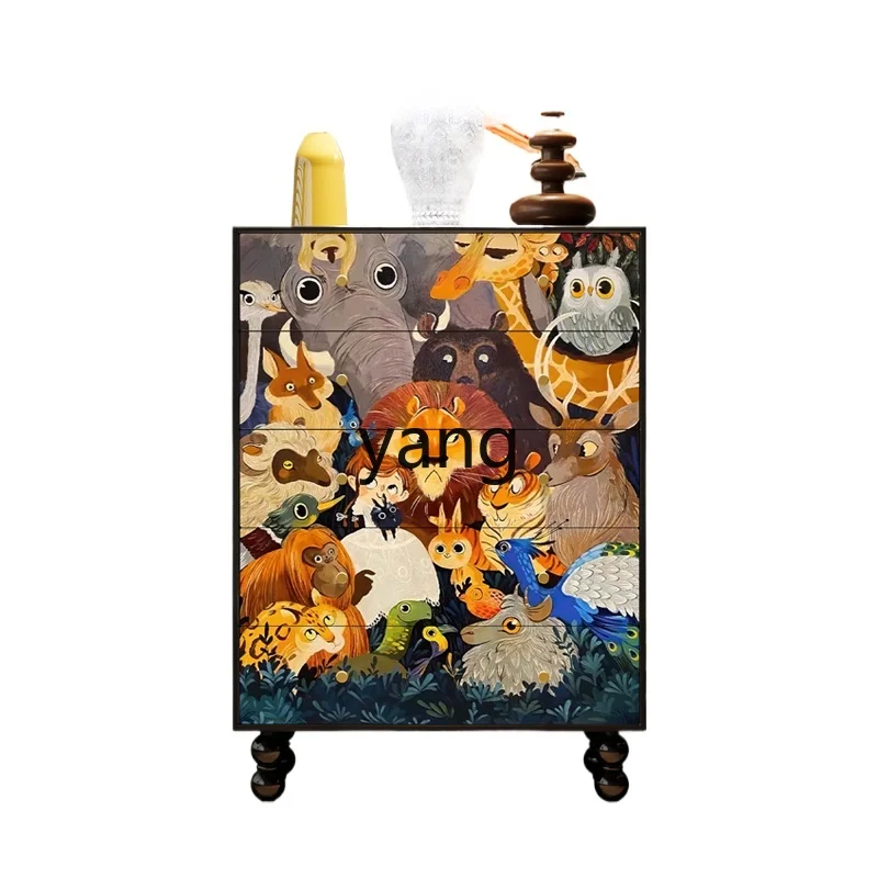 

Yjq French retro entrance chest of drawers painted chest of drawers bedroom living room storage cabinet