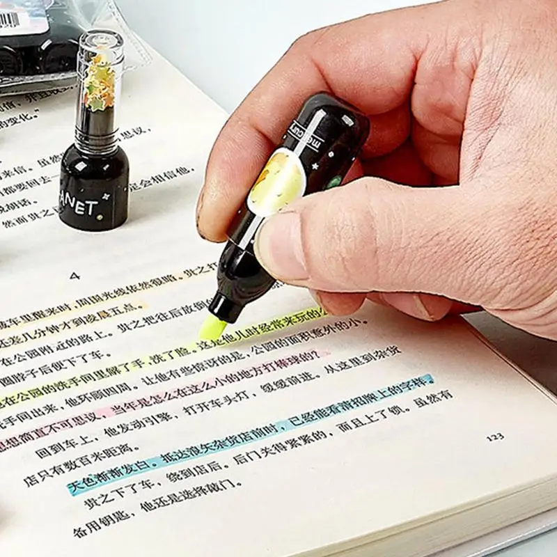 أقلام ملونة متعددة الألوان على شكل كوكب ، أقلام رسم لطيفة للكتابة ، قلم تحديد ، قلم تحديد ، 6 *