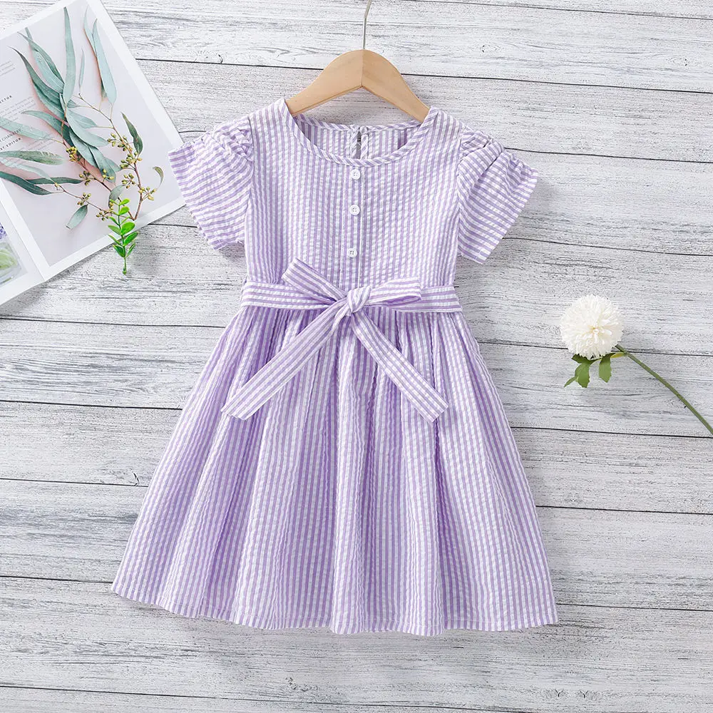 

Girls' Dress with Summer Patterns Fashionable and Trendy Waist Cinching Princess Dress