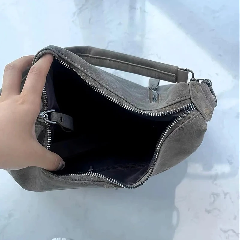 Frauen Umhängetasche Luxus Designer Schräge Quer Einzelnen Schulter Tasche Große Kapazität Handtaschen Retro Matte PU Leder Hobos – Detail 6