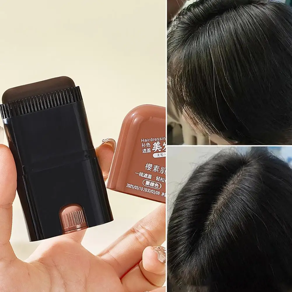 Portable 2in1 Hair Dye Stick With Comb Waterproof Hairline Root Concealer Stick Long Lasting Temporary Hair Coloring Coverage Pe