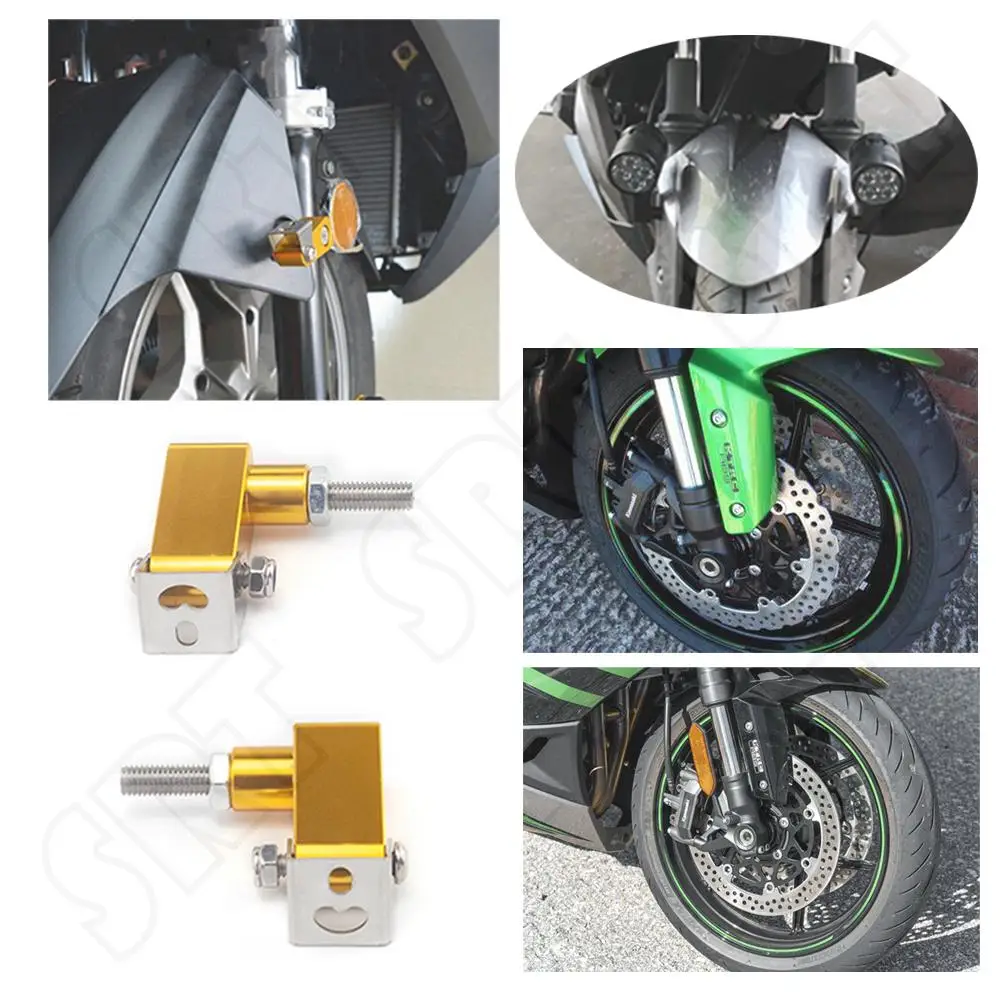 カワサキZx25rz250 z300 z900 z1000sx zx14rzzr1400用モーターサイクルフロントフォグランプ,フォグライト,スポットライトブラケット