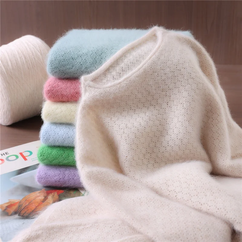 

Норковый шерстяной свитер, женский осенне-зимний новый свободный подол с полувысоким воротником, теплый шерстяной свитер с длинными рукавами