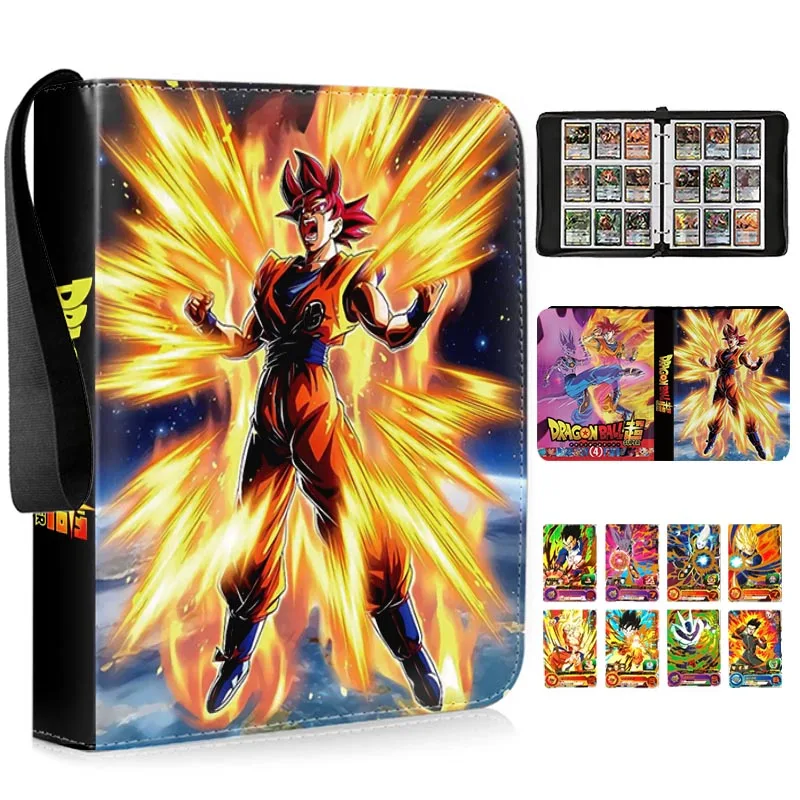 Dragon Ball Large 9/4 Palace Grid 900/400 Card Slot PU Storage Book Map Binder Large Capacity Zipper Card Book Son Goku VegetaIV