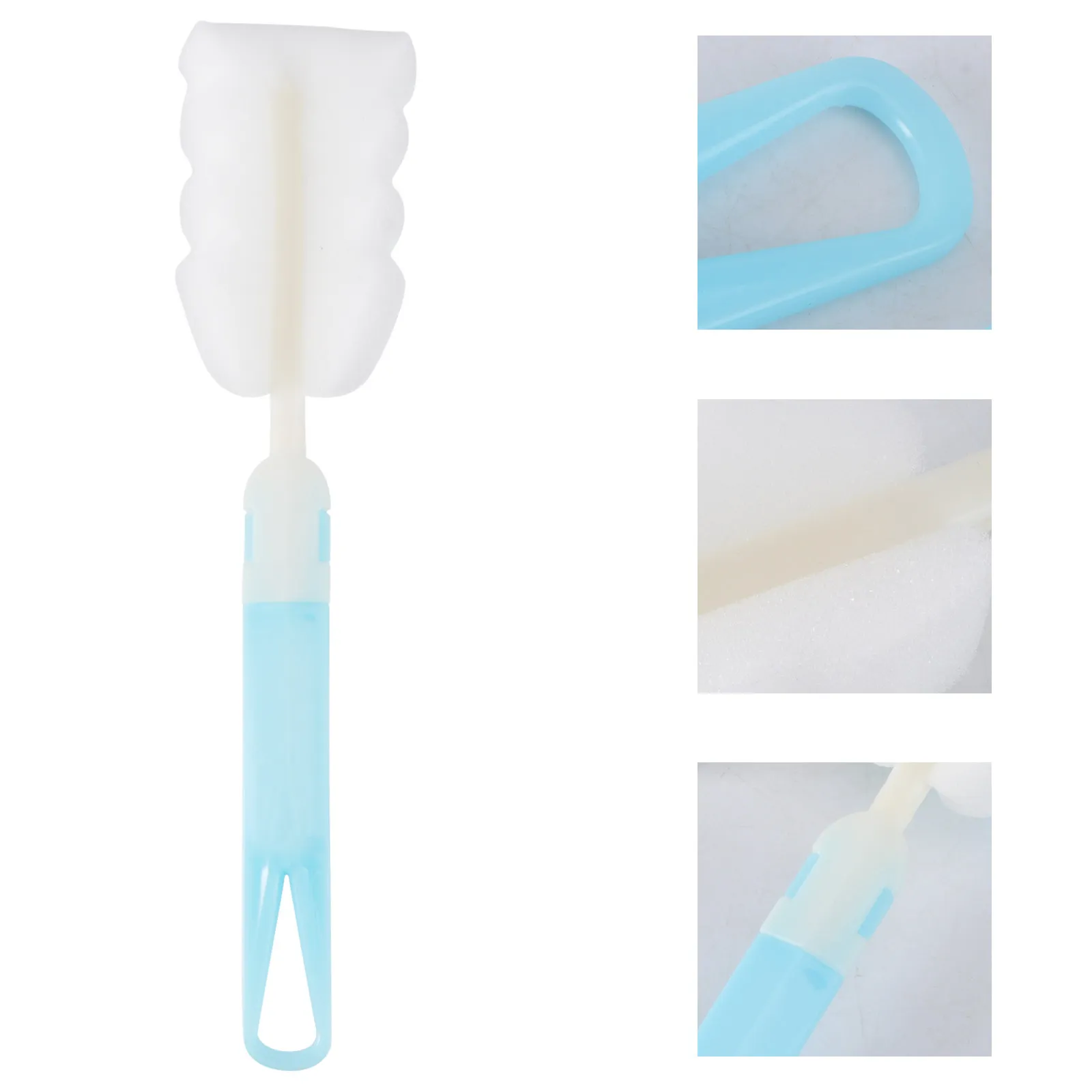 2Pcs Sponge Baby Bottle Cleaning Brush Soft Non Scratch Sponge Head Eco Friendly Handle Ideal for Nipples Pump Parts Small