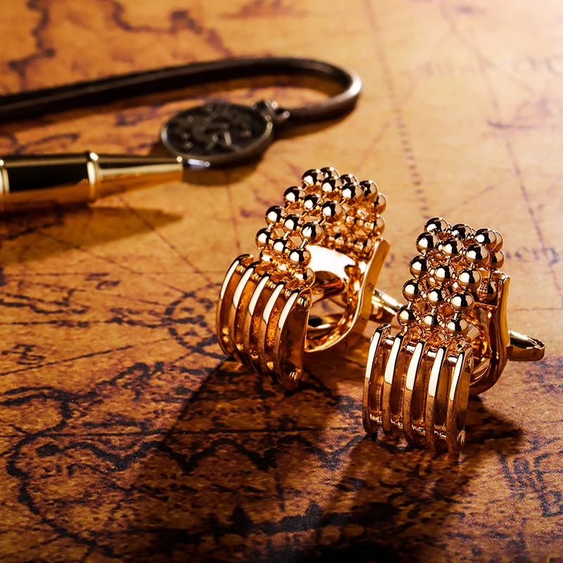 KFLK French shirt Fashion cufflink for mens Brand Gold-color Chain Cuff link Luxury Wedding Button High Quality guests