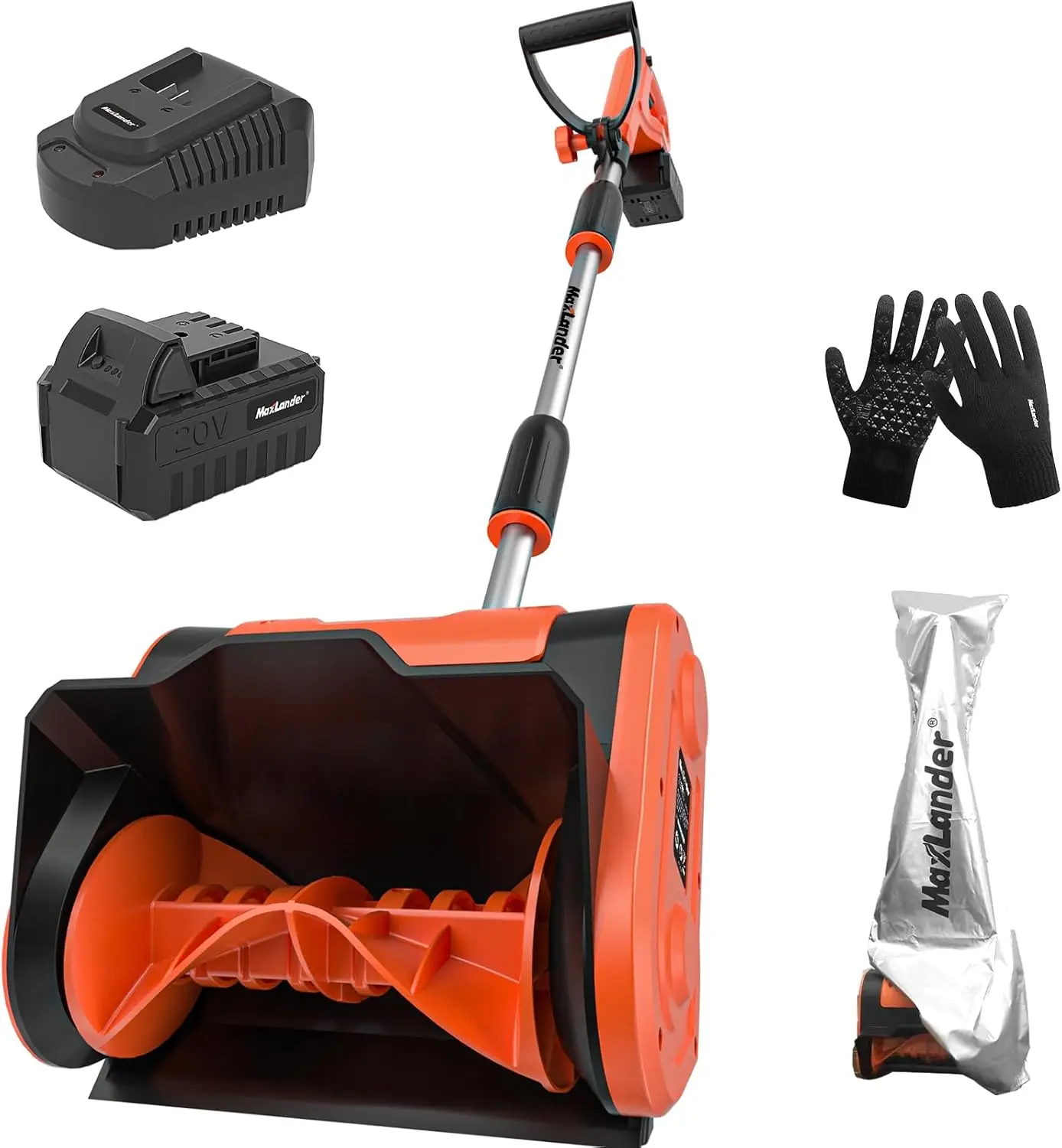 Cordless Snow Shovel, 20V 11-Inch Electric Battery Snow Blower with Adjustable Handle (4.0Ah Battery, Charger and Cover Included