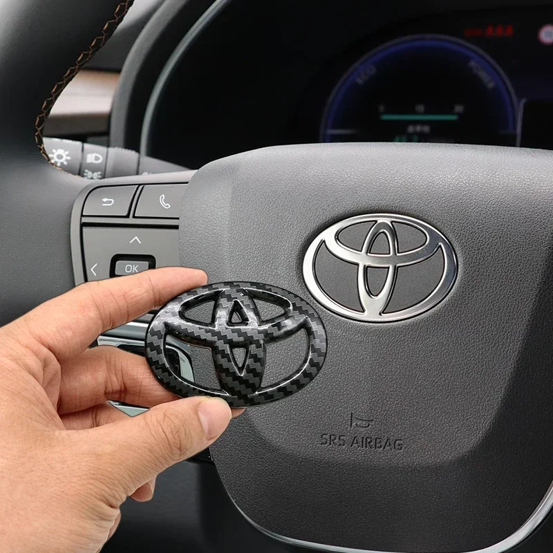 ثلاثية الأبعاد ABS الكربون شعار تويوتا شعار عجلة توجيه سيارة ملصق لتويوتا هايلكس بريوس أفينسيس أوريس فيرسو كورولا كامري اكسسوارات
