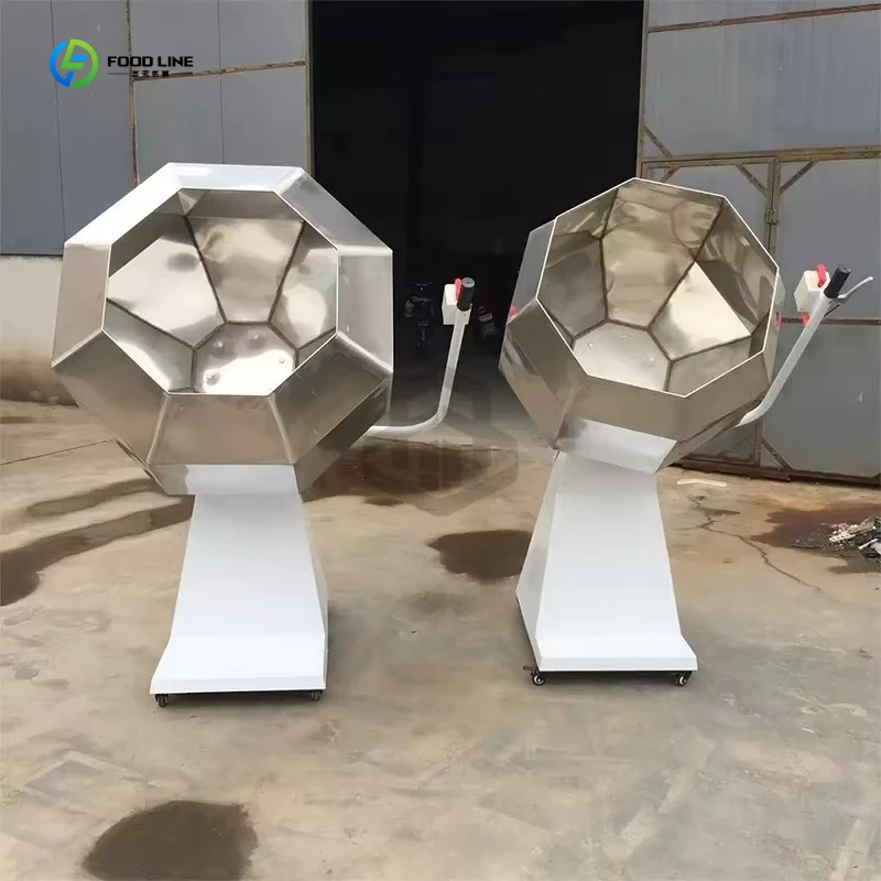 Drum Fried Food Potato Chips Snacks Seasoning Mixing Machine Octagonal Peanut Flavoring Machine FL Customized