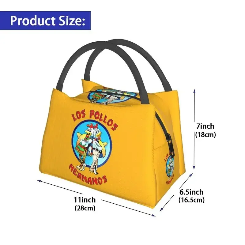 Los Pollos Hermanos Logo Breaking Bad Insulated Lunch Bag for Women Leakproof Cooler Thermal Lunch Box Beach Camping Travel