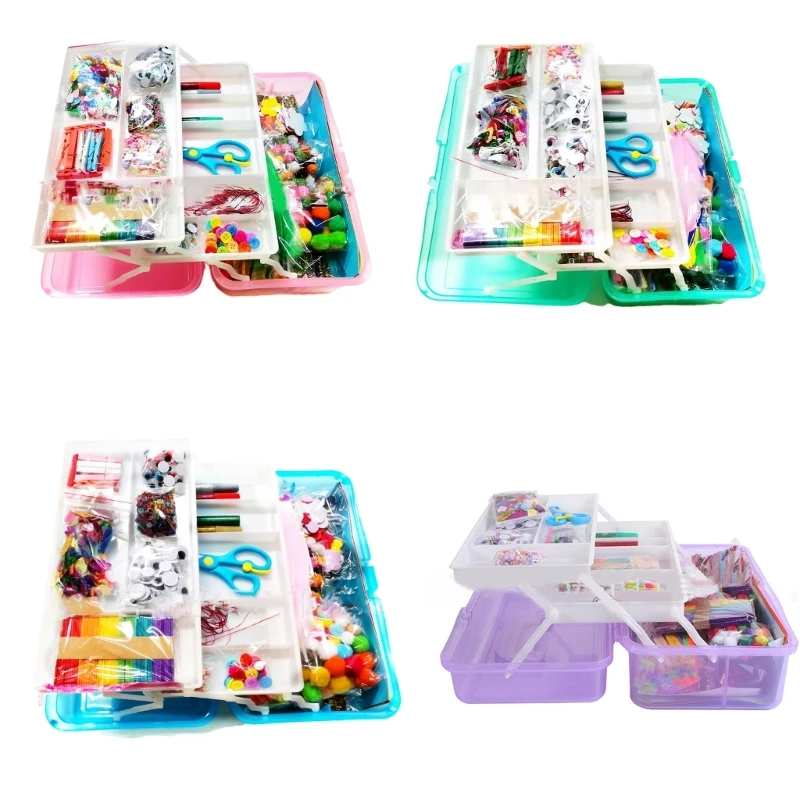 Little Children Art Craft Gifts with Storage Box Handicraft Works Making Toy