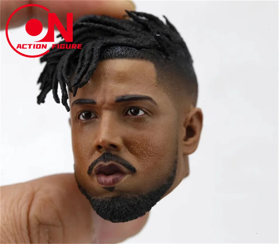 In Voorraad 1/6 Schaal Erik Michael Bakari Head Sculpt PVC Mannelijke Hoofd Carving Model Fit 12-inch Zwarte soldaat Action Figure Body