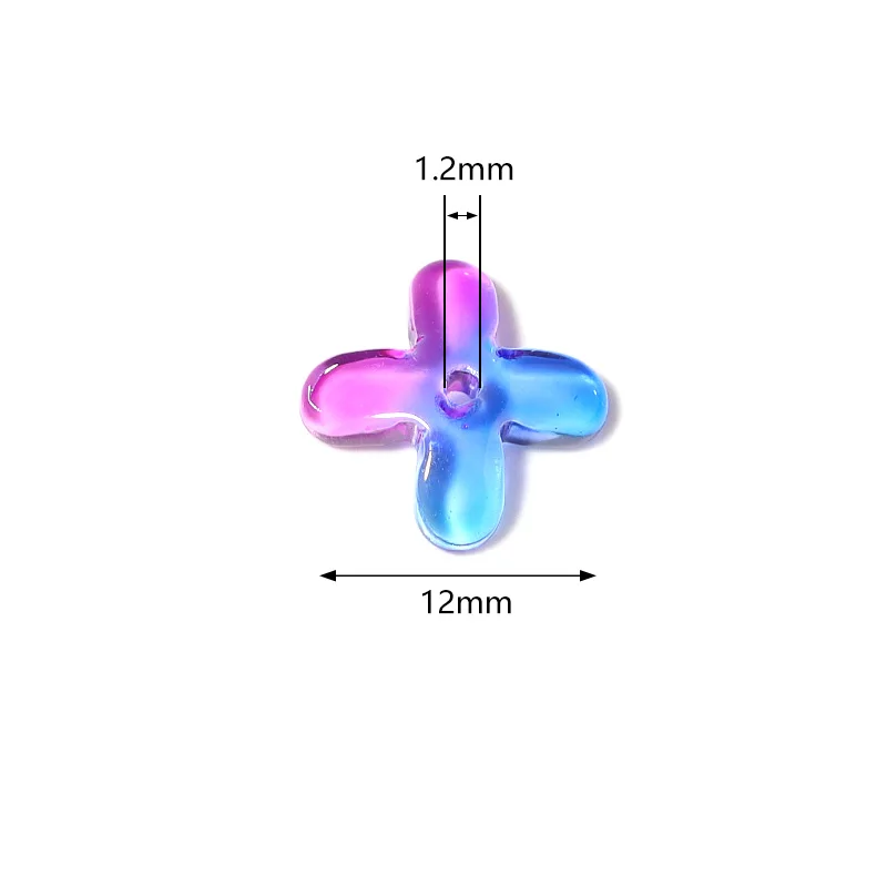 50pcs Glass 4 Petals Flower Beads Multi Color Loose Spacer Beads For Jewelry Making Handmade Diy Bracelet Earrings Accessories