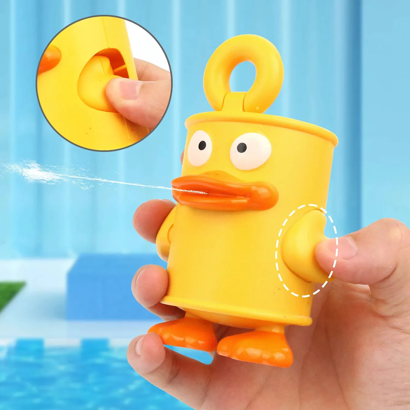 Spraying Duck Water Pistol Toy Ornaments Beach Water Fight Children Mini Bared Water Pistol