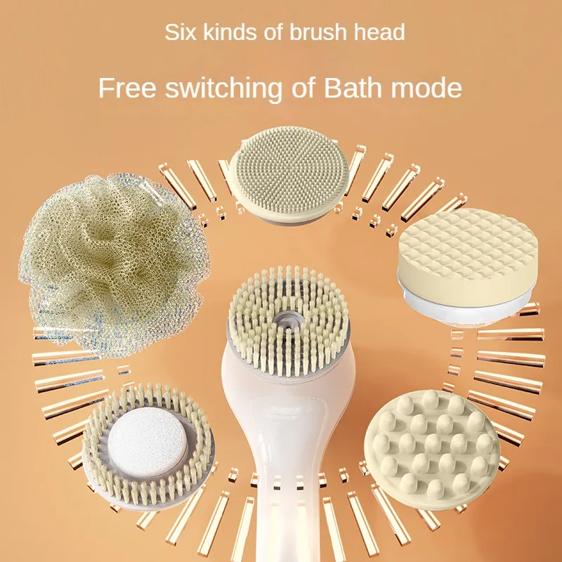 Electric Bath Brushes Bath and Body Works Silicone Body Scrubber Waterproof IPX7 Scrubber Brushes Back Long Handle Back Brushes