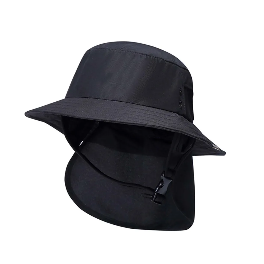 

With Chin Strap Surfing Backet Hat Wide-brimmed Breathable Ladies Sun Hat UPF50+ Quick-drying Fisherman Cap Men Women