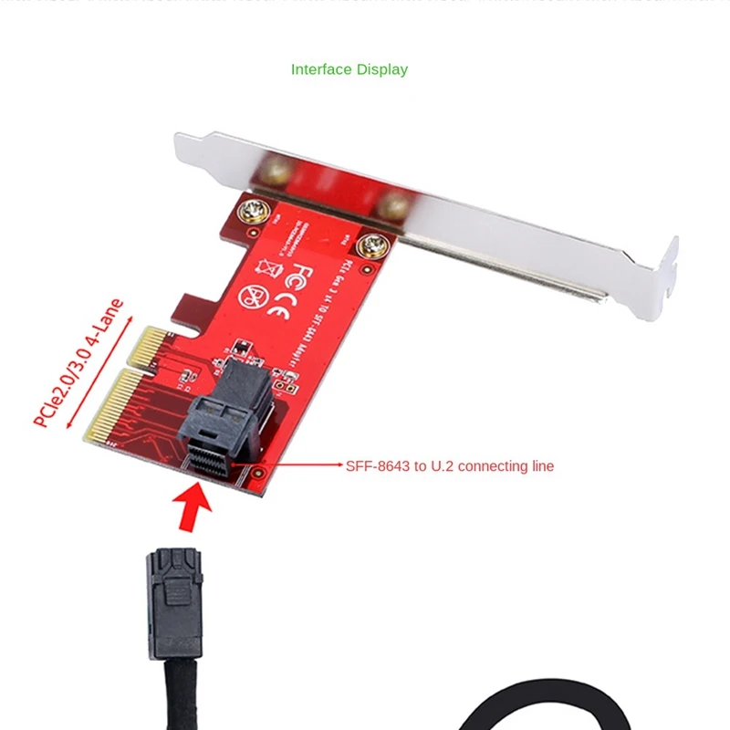 Imagem -03 - Pcie para U.2 Adapter Card Sff8643 Gen ou -lane Ssd com Mini-sas Sff9643 U.2 Cabo para Mineração