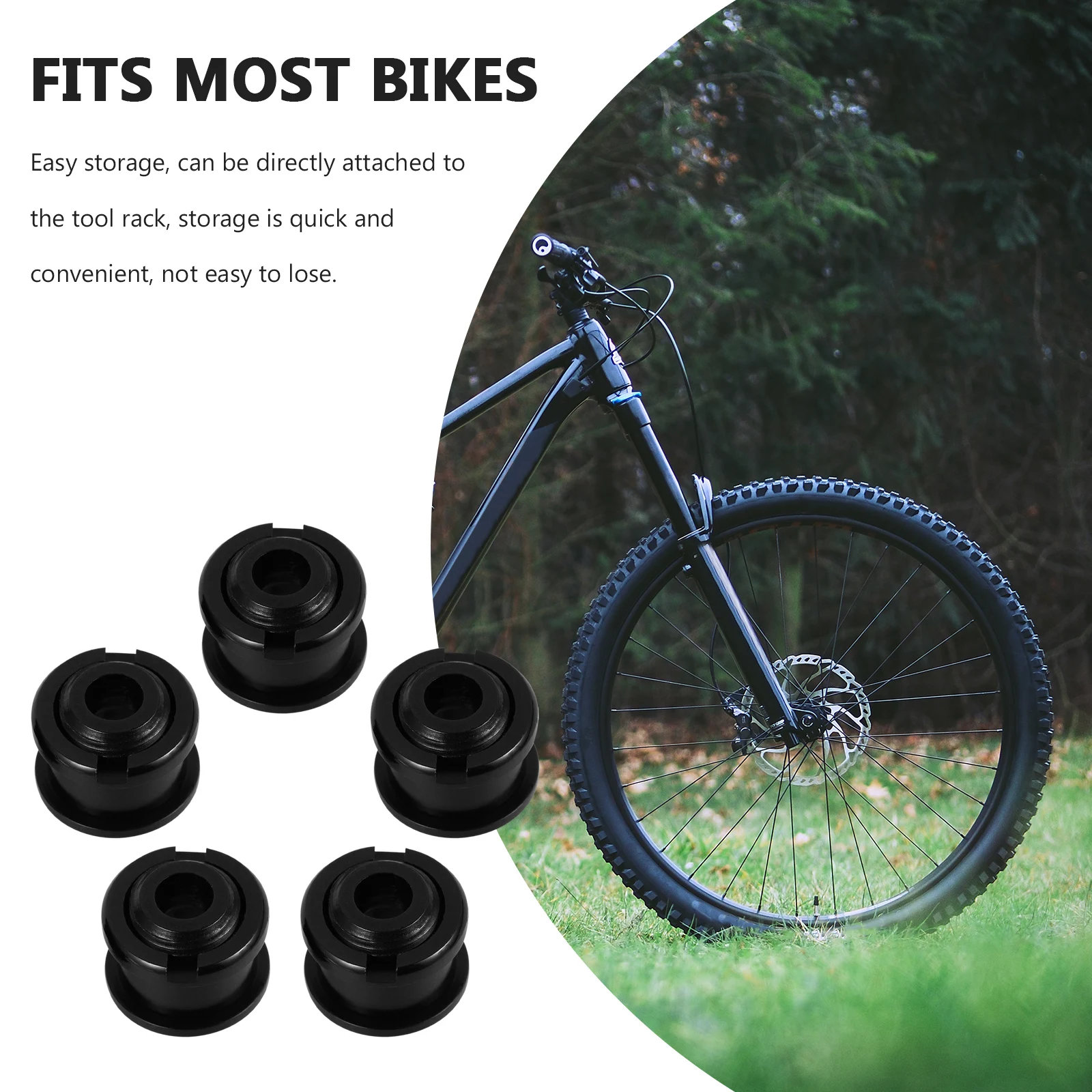 5pcs Chainring Bolts Crank Arm Fixing Bike Crankset Aluminum Alloy Black Single Disc Screw Compatibility Lightweight Performance