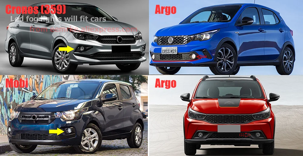 40W Led Fog Lights Angel Eyes DRL for Fiat Cronos Argo 2016-2020 2021 2022 2023 2024 Fog Driving Lamp Lens Car Daylight Replace detail image 2