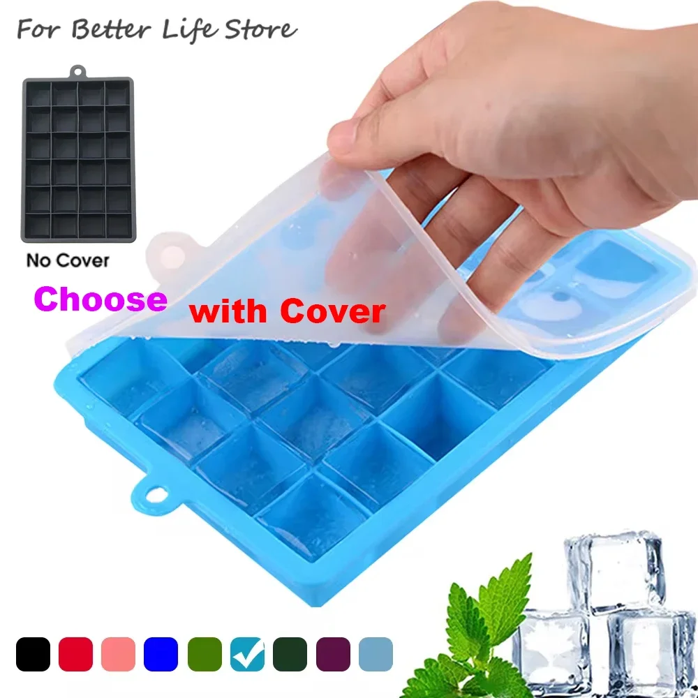 

With Lid /No Lid 24-hole Silicone Ice Tray Square Box Auxiliary Food Puree Cheese Jelly Mold Bar Kitchen Tool Cocktail Cube 2025