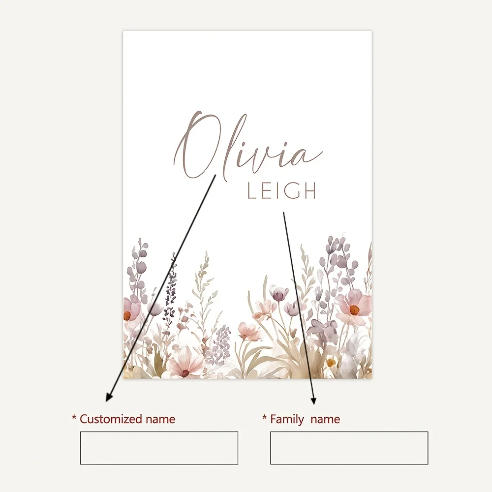 3 قطعة اسم شخصي مخصص الفن غير المؤطرة البوهيمي جدار الفن الوردي الحد الأدنى الكلاسيكية الأزهار طباعة قماش جدار الفن الاسكندنافية F #6