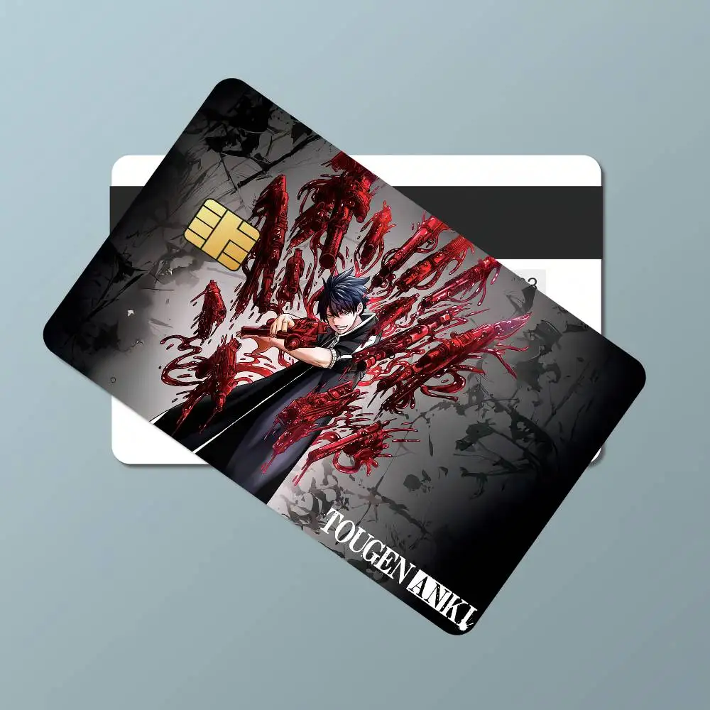 Anime T-Tougen Anki Card Stickers Waterproof Film Skin Cover 4PCS Credit Card Stickers Debit Front Decoration Commuter Pass #1