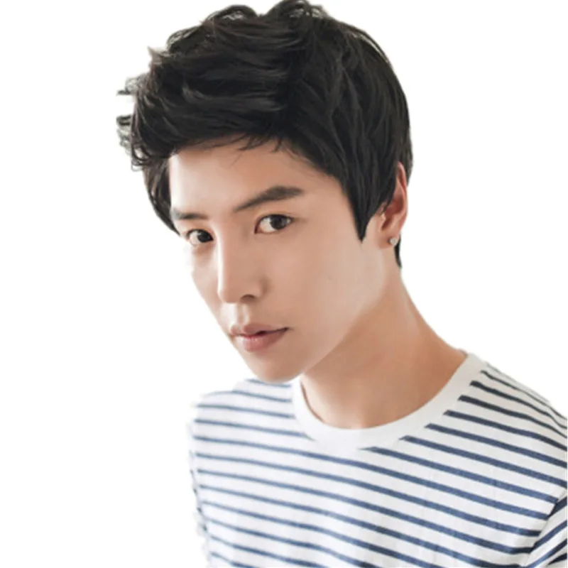 الشركة المصنعة التجارة الخارجية الأوروبية والأمريكية بالجملة شعر مستعار للرجال أنيق رأس الطائرة شعر مستعار محكم ارتفاع درجة الحرارة الألياف I