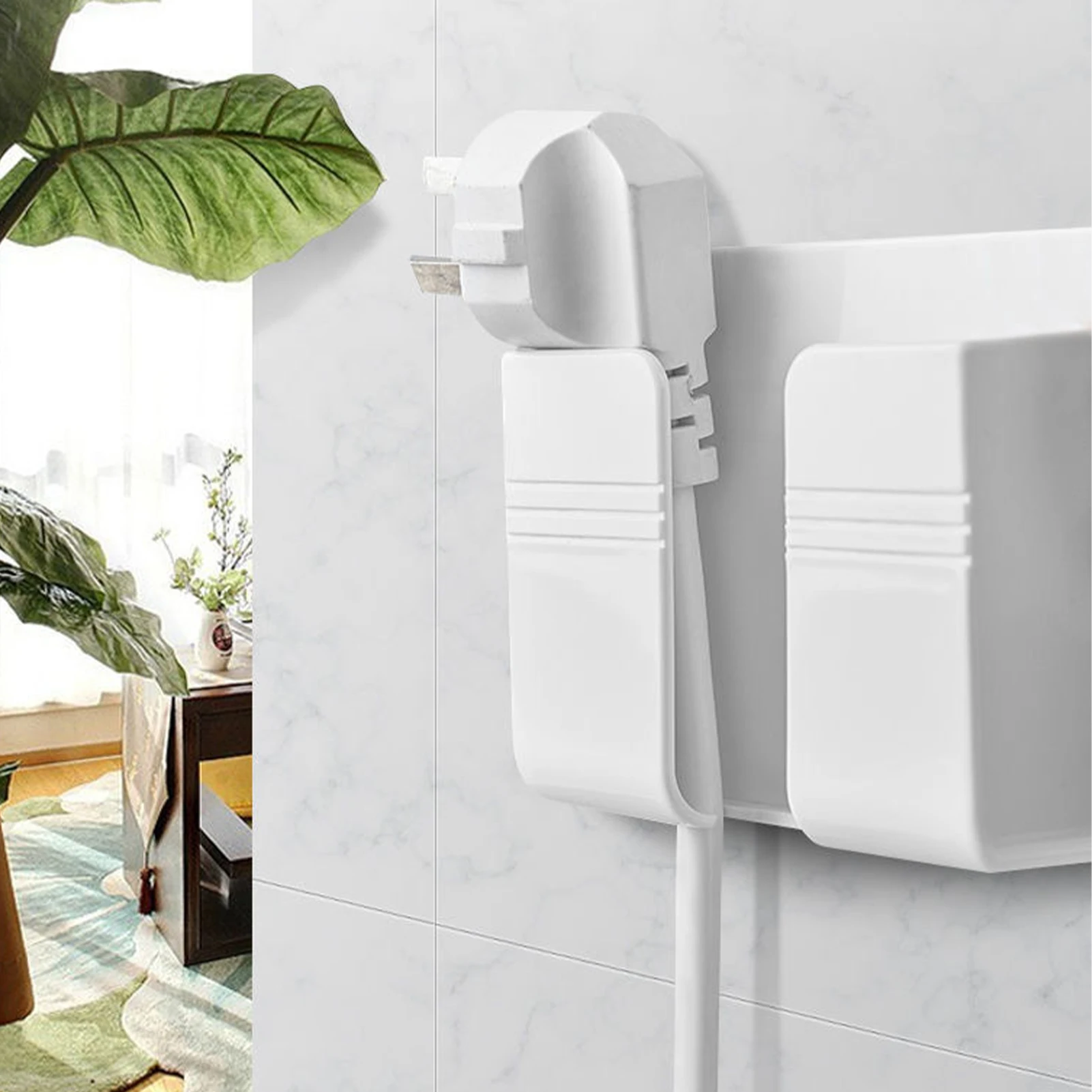 Phone Holder Stylish Bedside Organizer for Smartphone Users Wall Mount Charging Station ABS Adhesive Stand Space Saving