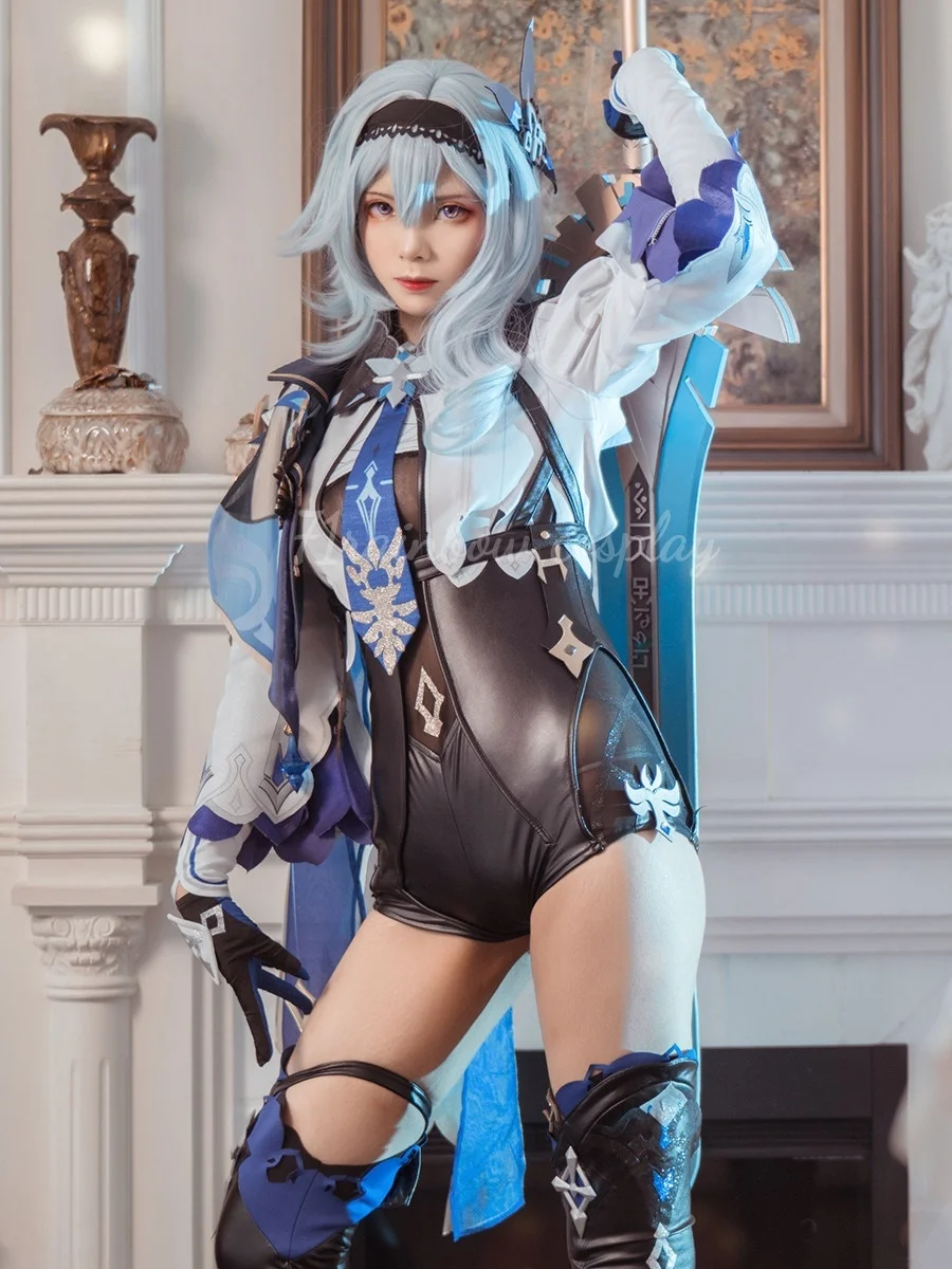 Genshin Impact Eula Lawrence Cosplay-Kostüm für Damen, Weihnachtsoutfits, Overalls, Spielkostüme, Cosplay