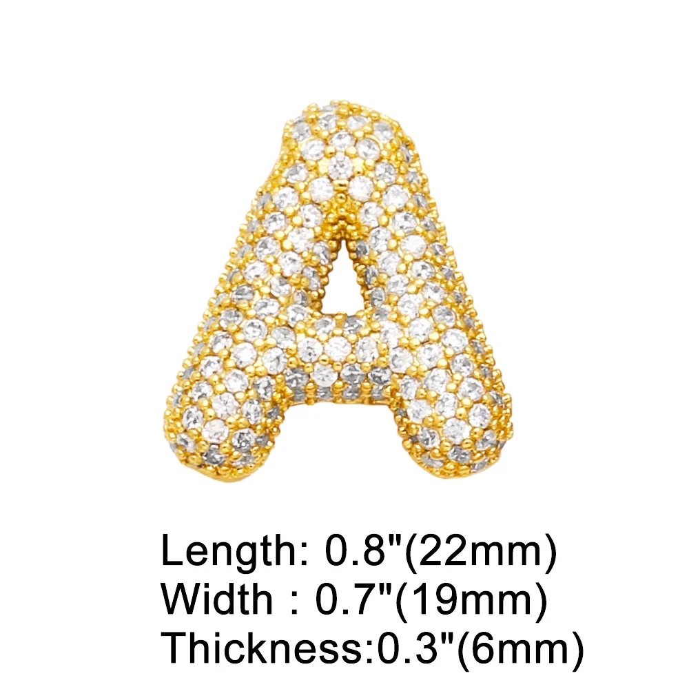 OCESRIO Mini Crystal 26 Letter Pendant for Necklace Copper Gold Plated Alphabet Initial Name Jewelry Making Component pdtb442