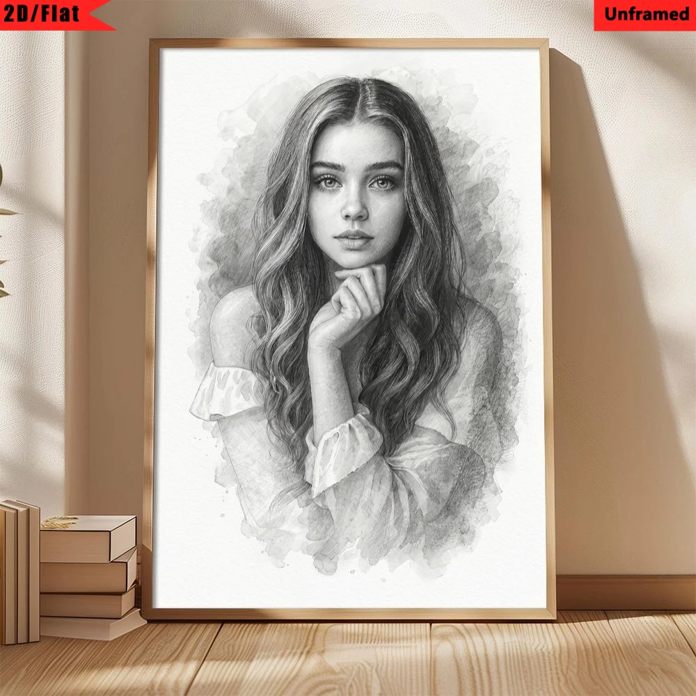 Custom Pencil Sketch Portrait from Photo, Personalized Charcoal Drawing Canvas Print, Custom Photo to Art Wall Decor, Ideal Anni