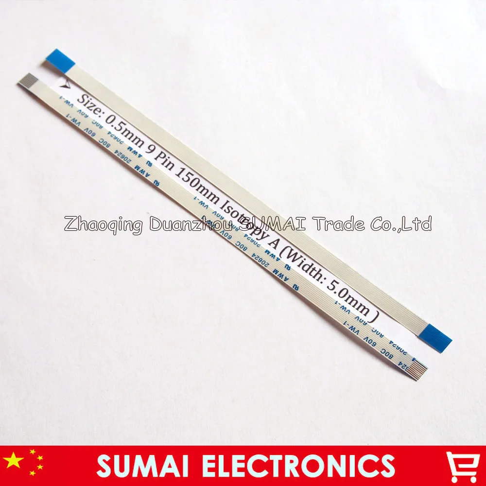 9Pin FFC/FPC Flex Cable 0.5mm 9 Pin 50/60/100/120/150/200/300/350/400/500mm Isotropy A / Anisotropy B Cable