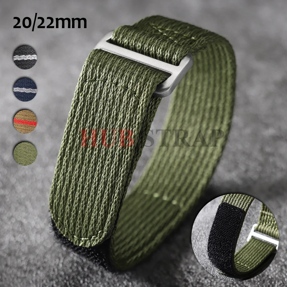20mm 22mm Hook and Loop Nylon Canvas Watch Strap for Tudor for BLACK BAY for Collar Hidden FXD Watchband Men's Sport Bracelets