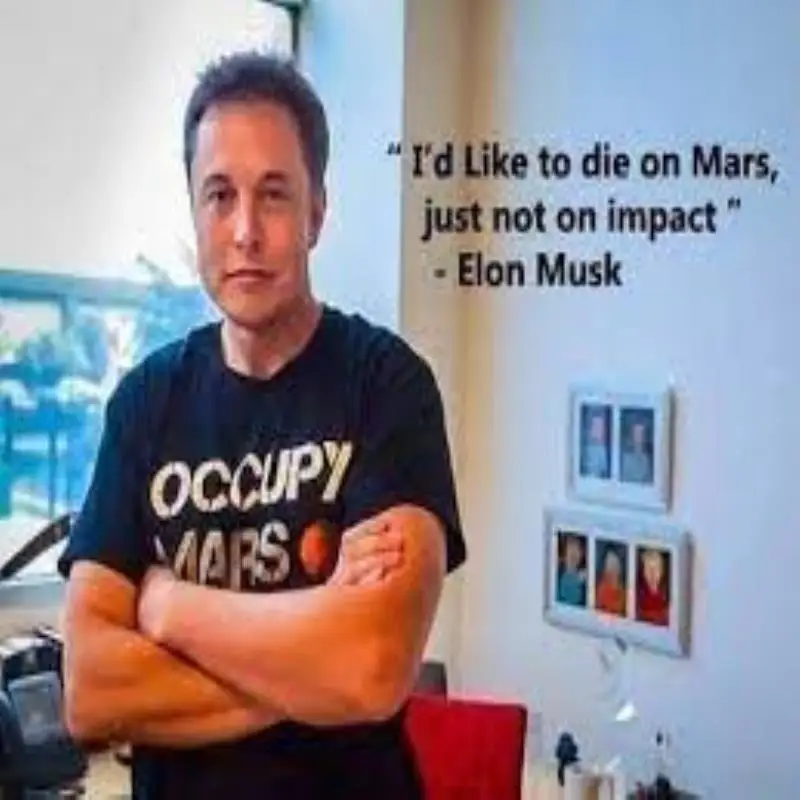 Men's Women's Oversized Crew Neck T-Shirt Occupy Mars SpaceX Elon Musk Rocket Space Short Sleeve Vintage Tech