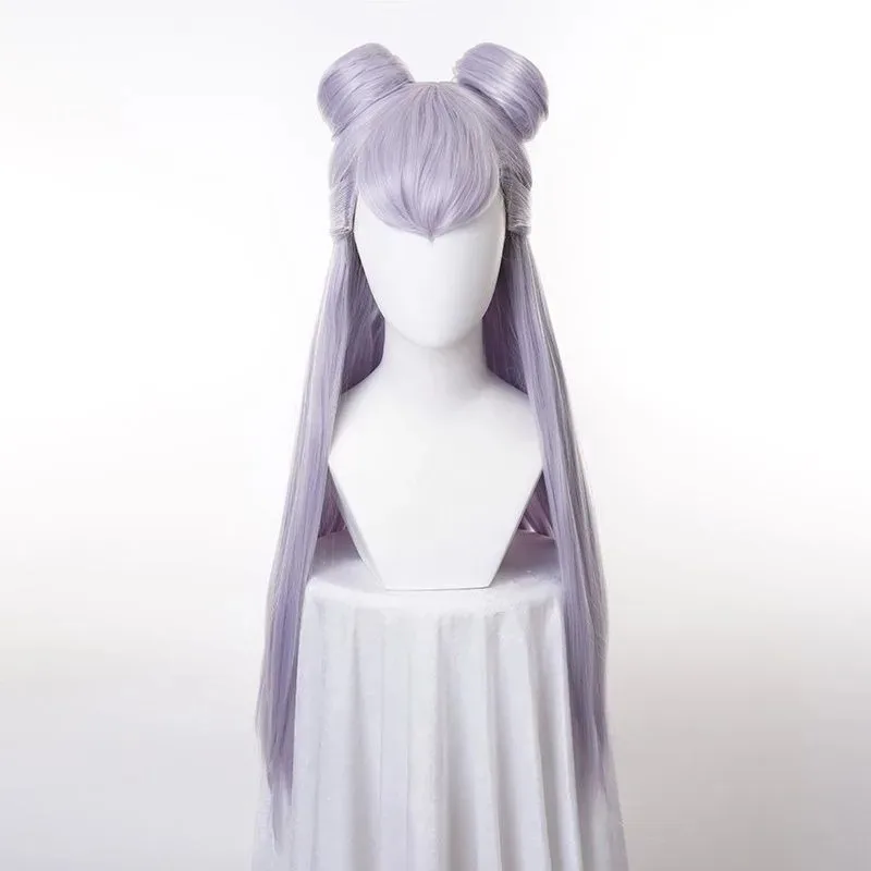 KDA Evelynn Cosplay Synthetic High Ponytail Long Straight Anime Coser Cute Girl Heat Resistant Fiber Wig Hs;3'c,5.y;8'v, view 5