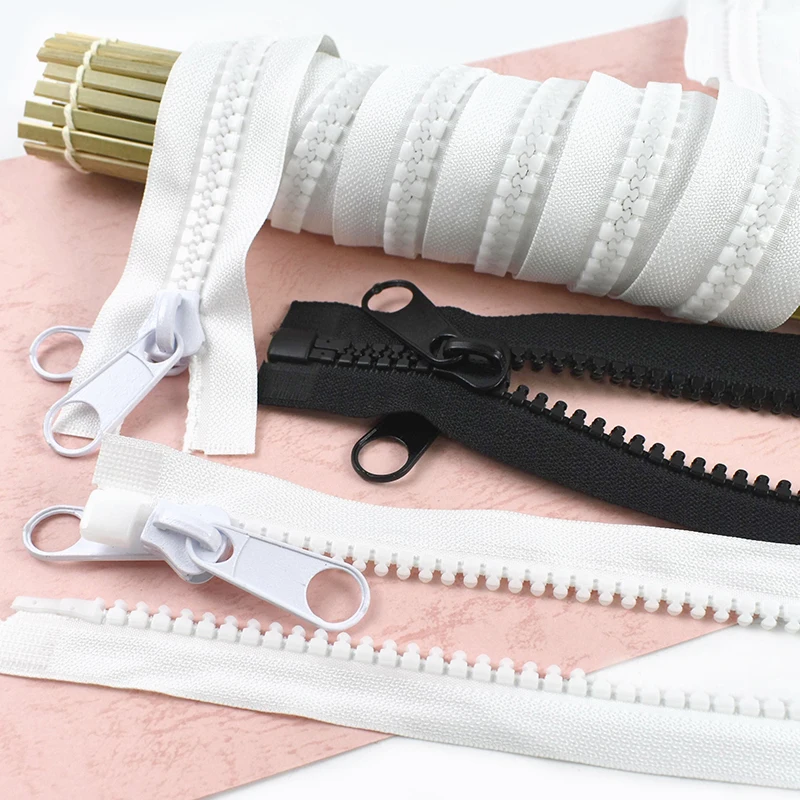 

100-500cm 10# Resin Zipper for Sewing Open-end Double Side Slider Zip Jacket Tent Long Zippers Repair Kit DIY Sew Accessories