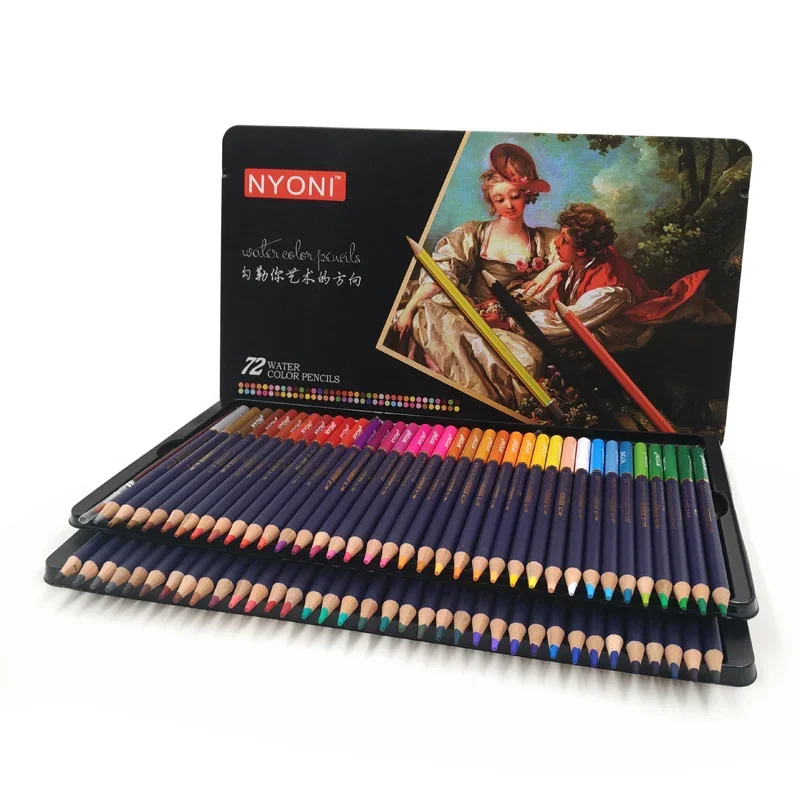 

Premium Soft Core 72 Watercolor Pencils 12-100 Lapis De Cor Professional Water Soluble Colored Pencil for Art Supplies