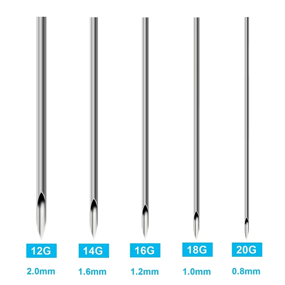 100/50/20/5pcs Body Piercing Needle Sterile Disposable Ear Nose Navel Nipple Lip Piercing Needles Medical Tattoo Needle Supply