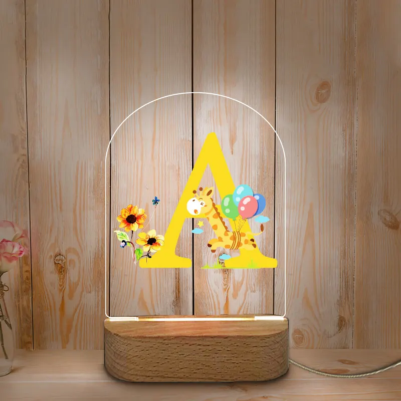 

Creative and cute giraffe-shaped 26-letter LED nightlight, children's room decoration sleep-aid lamp